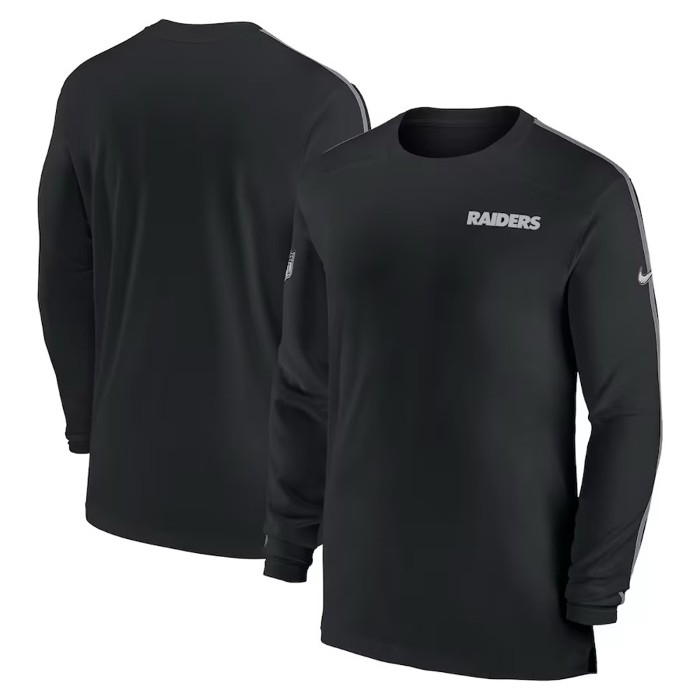 Mens Nike Las Vegas Raiders Sideline UV Long Sleeve T-Shirt - Black Size Large